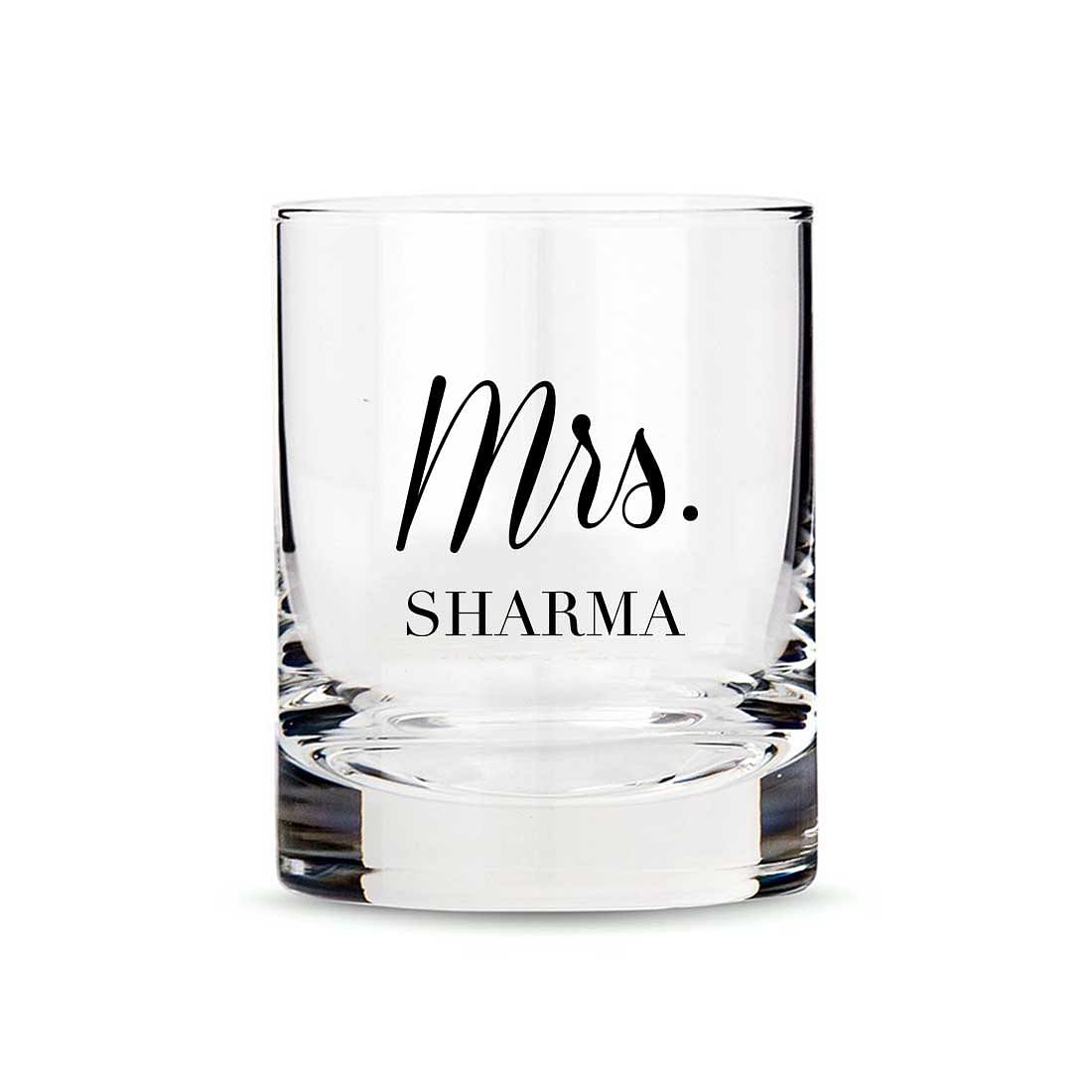 Personalized Mr and Mrs Whiskey Glasses Set of 2 for Couples Anniversary gifts