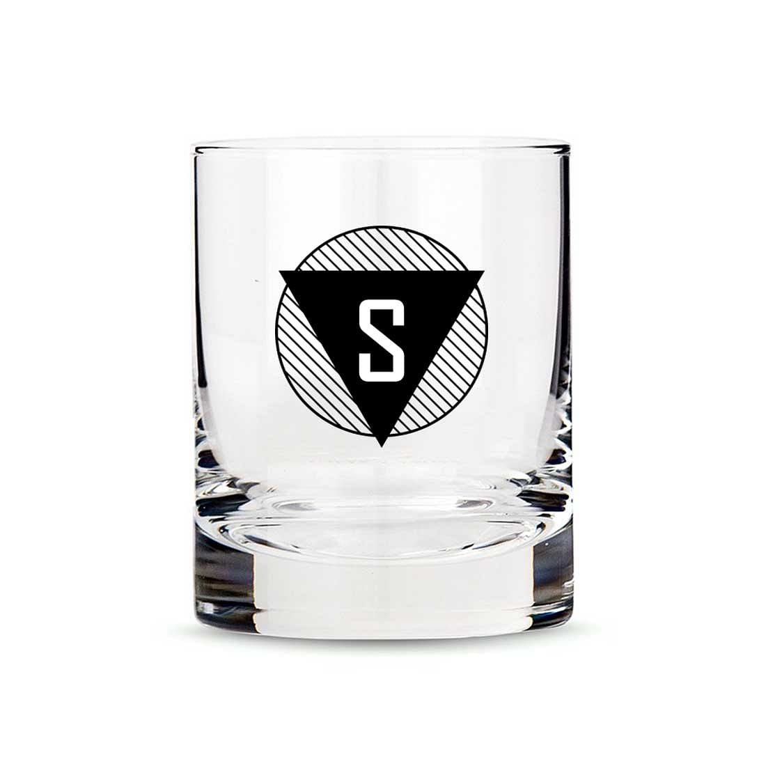 Pretty Personalized Whiskey Glass - Gift For Him Husband Boyfriend - Monogram Triangle Nutcase