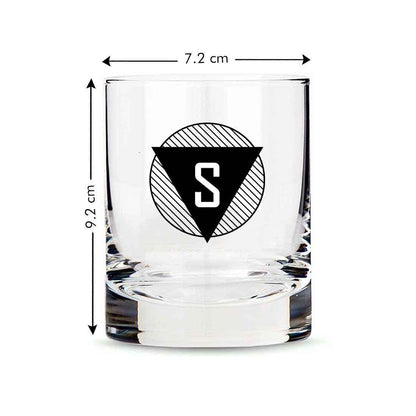 Pretty Personalized Whiskey Glass - Gift For Him Husband Boyfriend - Monogram Triangle Nutcase