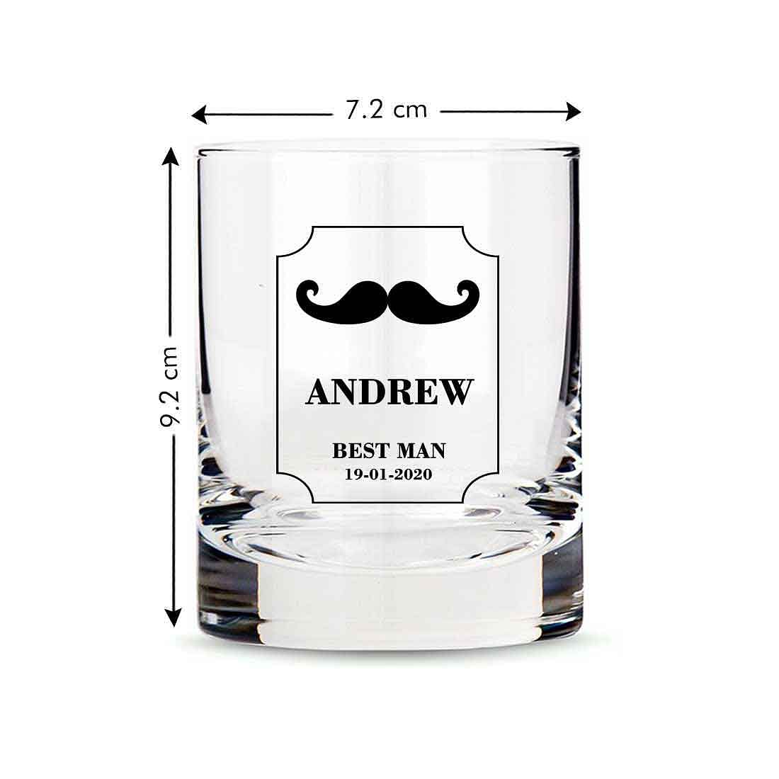 Attractive Personalized Whiskey Glass - Wedding Gift - Best Man Gifts - Hip Nutcase