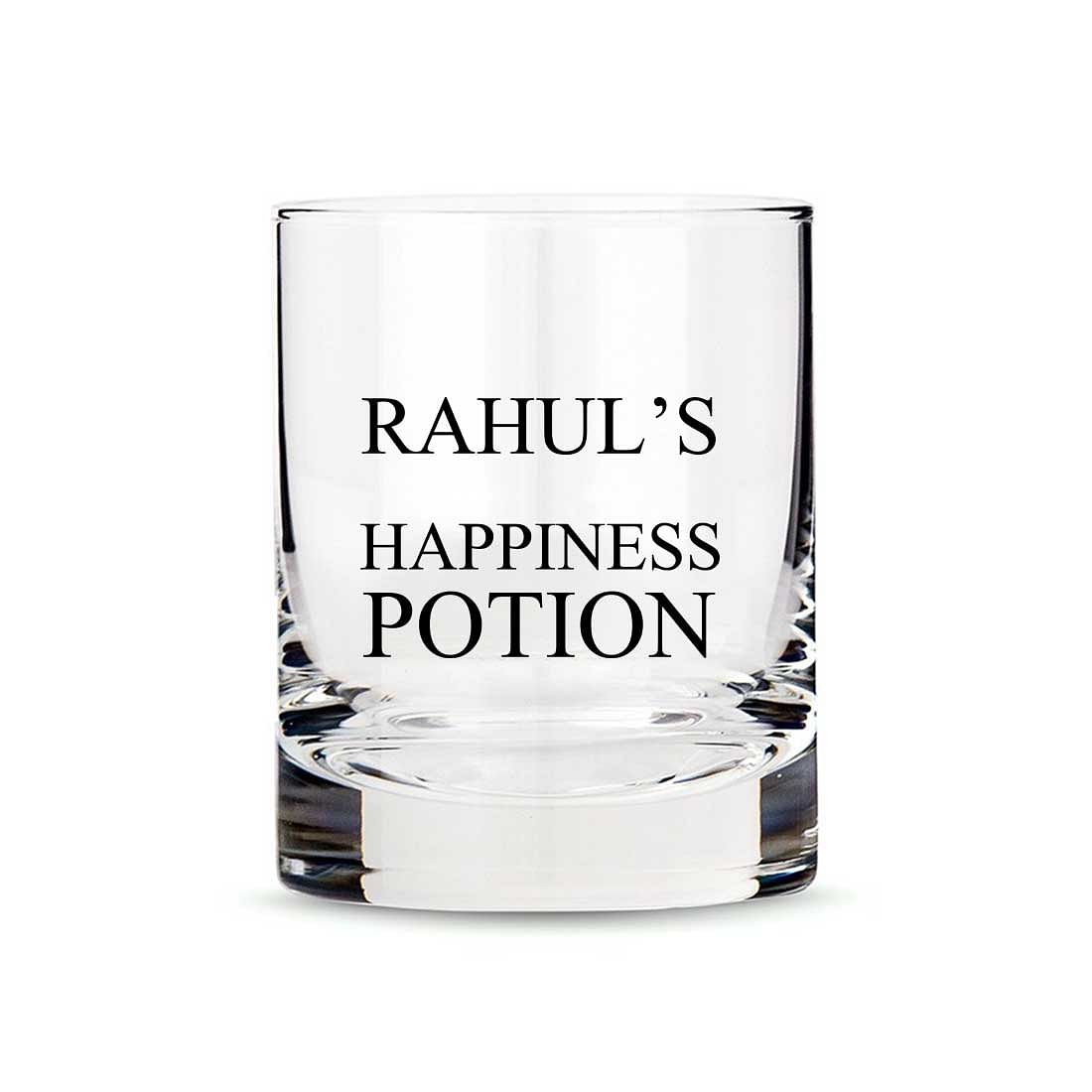 New Personalized Whiskey Glass - Gift For Him Husband Boyfriend - Happiness Nutcase