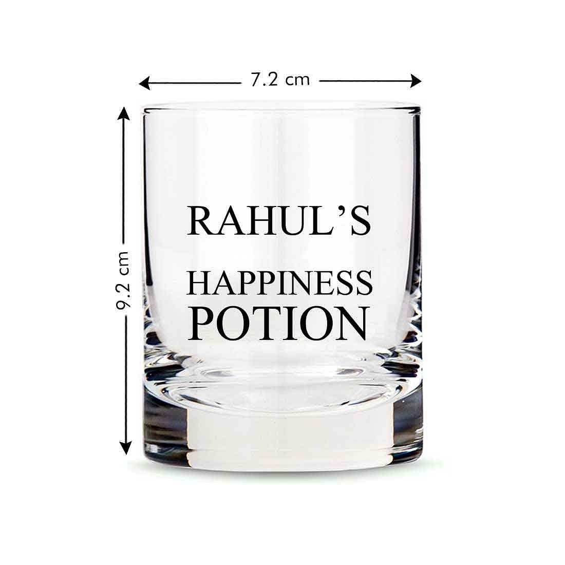 New Personalized Whiskey Glass - Gift For Him Husband Boyfriend - Happiness Nutcase