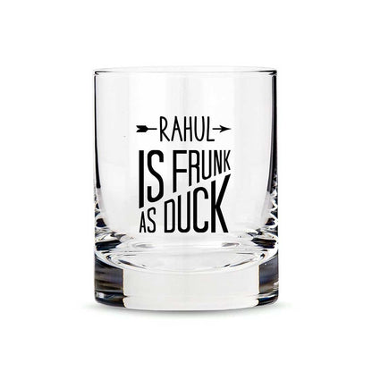 Superb Personalized Whiskey Glass - Gift For Him Husband Boyfriend - Frunk Duck Nutcase