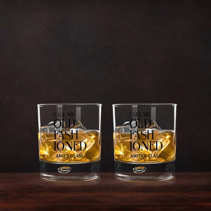 Custom Whiskey Glass Set with Gift Box Black