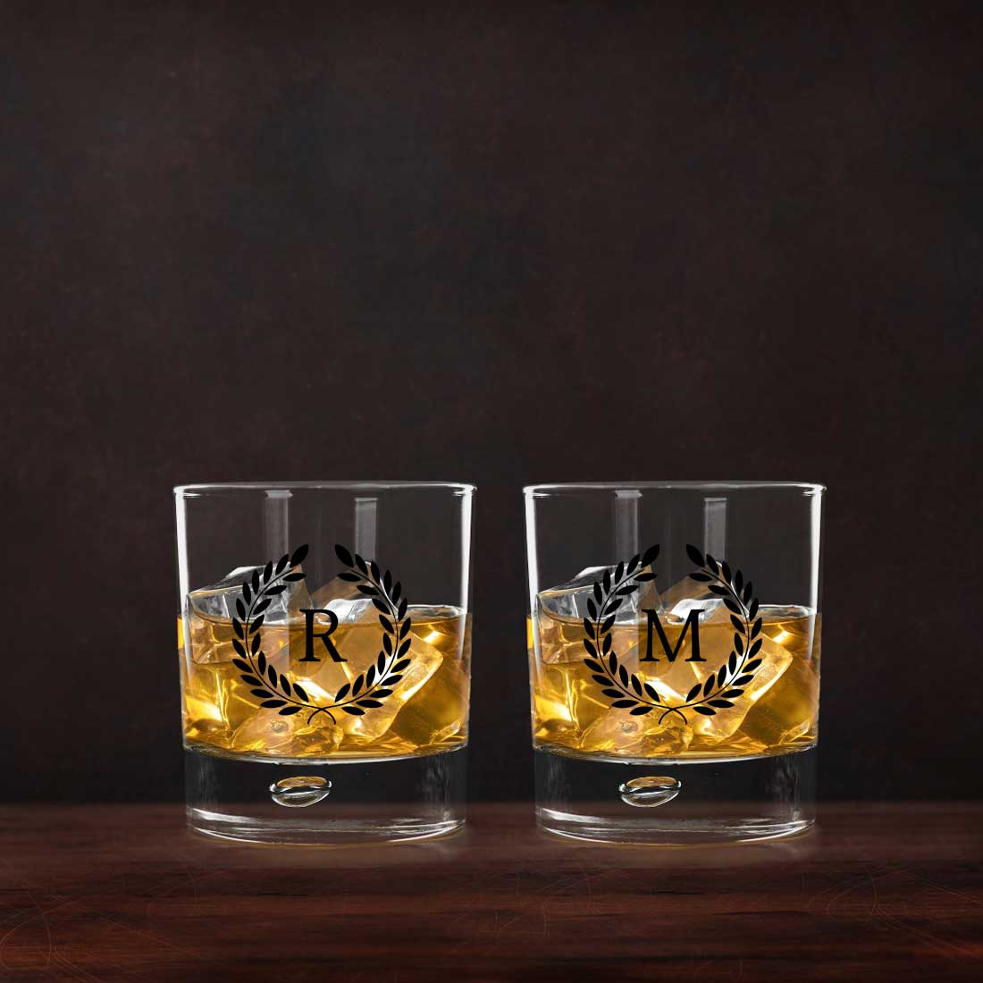 Customized Whiskey Glass with Initials Monogram-Perfect Gift for Boyfriend Husband