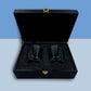 Custom Glass Set with Initials Black Gift Box