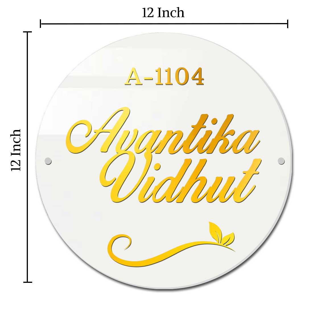 Designer Acrylic Round Customized Door Name Plates for Home 3D Name Board  - Add Name