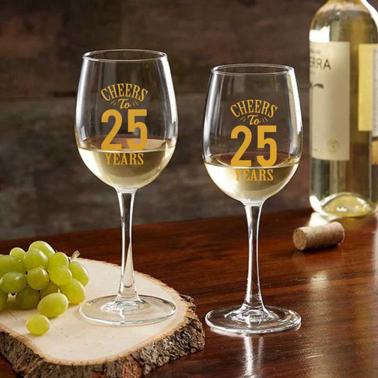 Anniversary Gifts for Couples with Wine Glass Set - Available in Black
