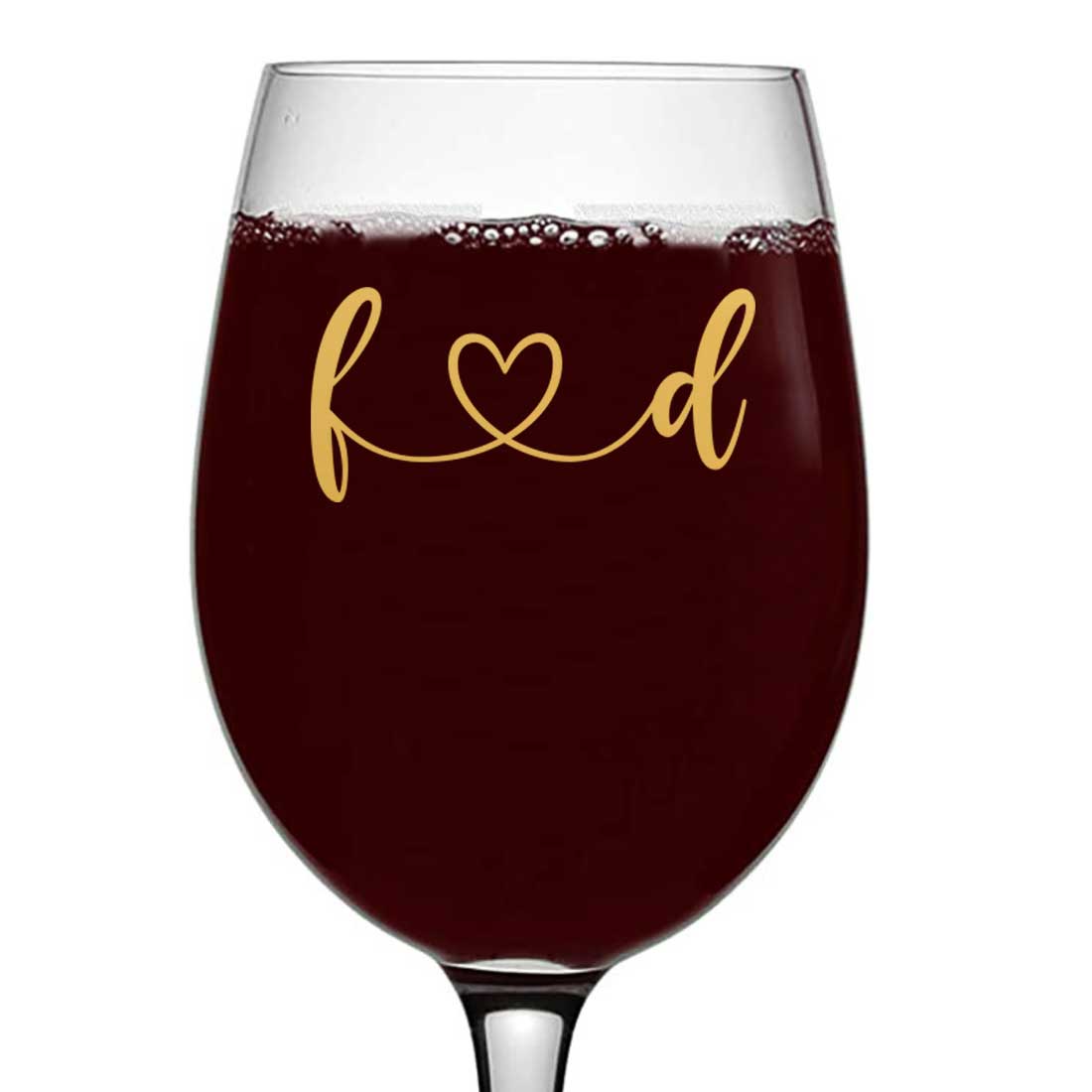 Custom Wine Glasses for Girlfriend Wife Valentines Day Anniversary Gift - Heart