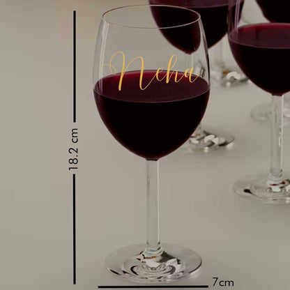 Logoed Wine Glasses Engraved Custom Drinkware Barware - Calligraphy