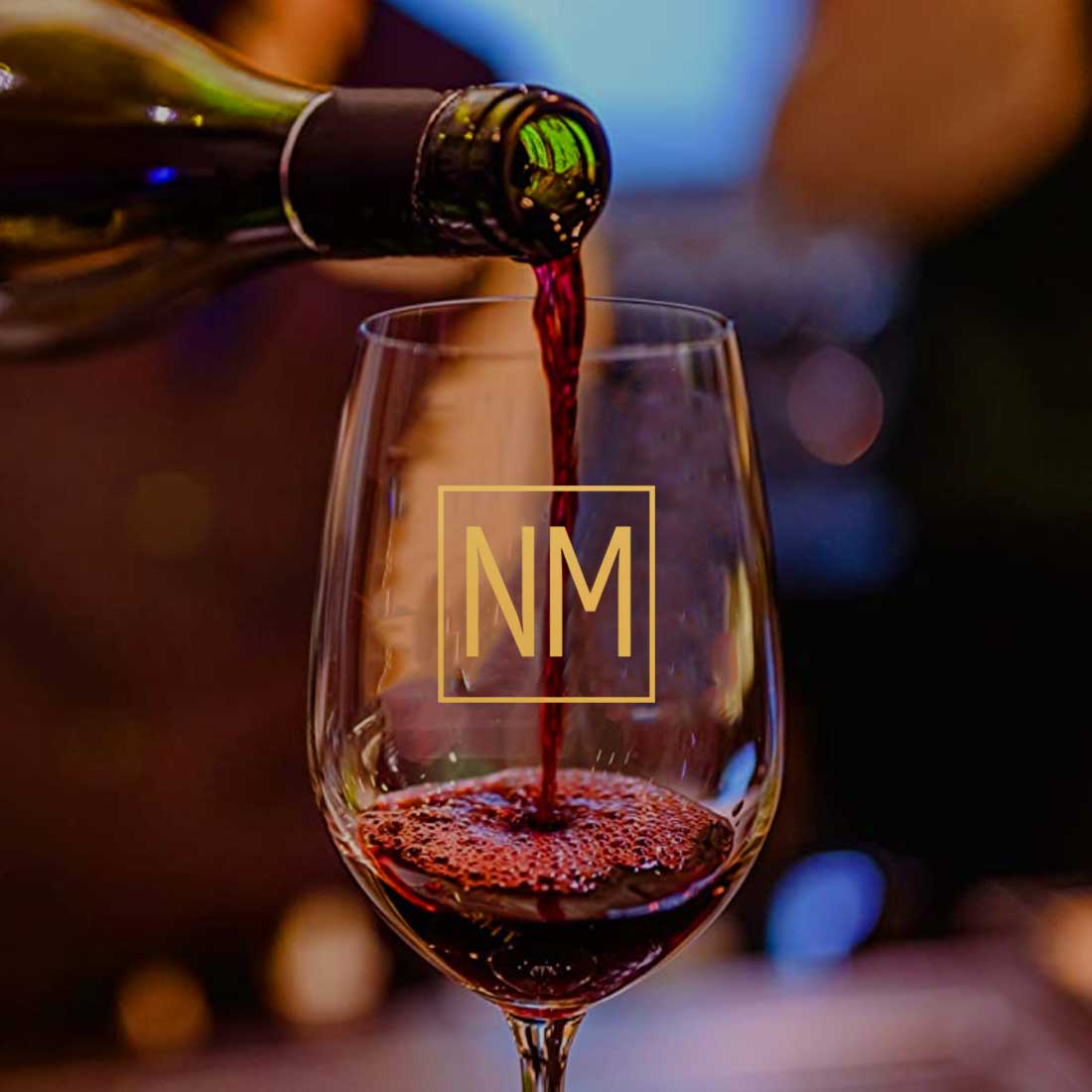 Customized Red Wine Glass Name Logo Initials Monogram
