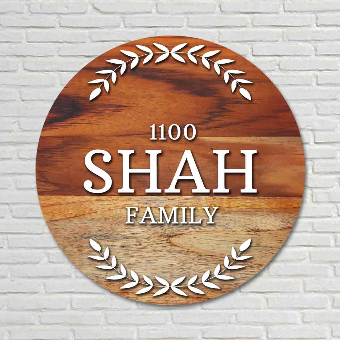 Personalized Wooden Round Name Plate for House Office Décor