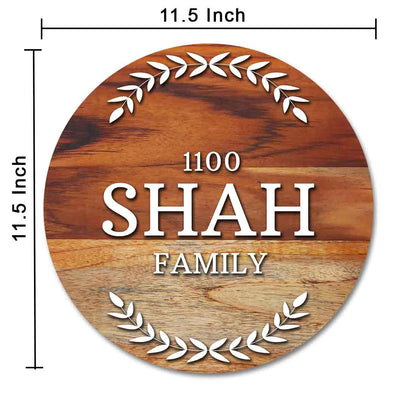 Personalized Wooden Round Name Plate for House Office Décor