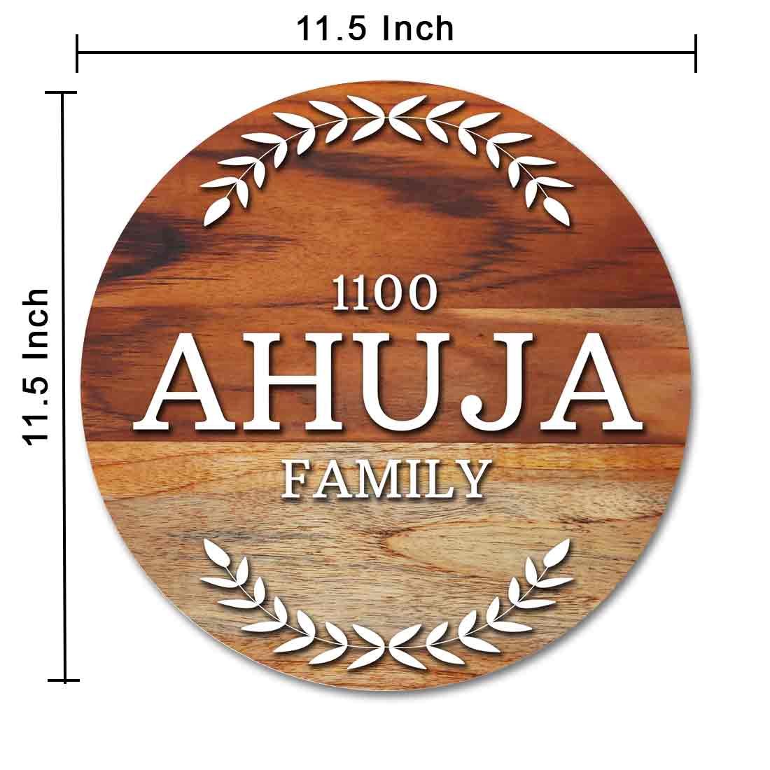 Customized Wooden Round Name Board for Home Flat with Acrylic Letters