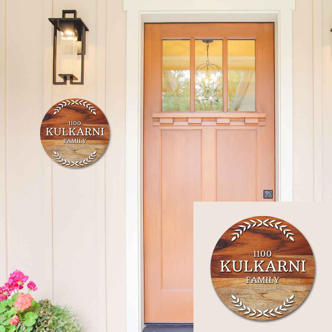 Wooden Name Plates for Home Entrance Customized House Nameplates Nutcase
