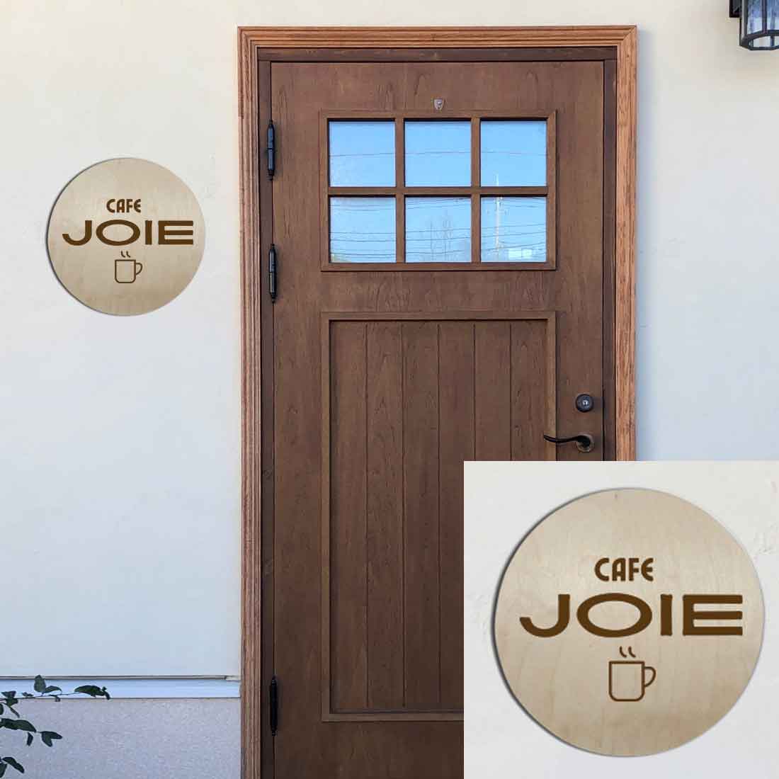 Customized Engraved Round Wooden Name Plate for House Outdoor Entrance