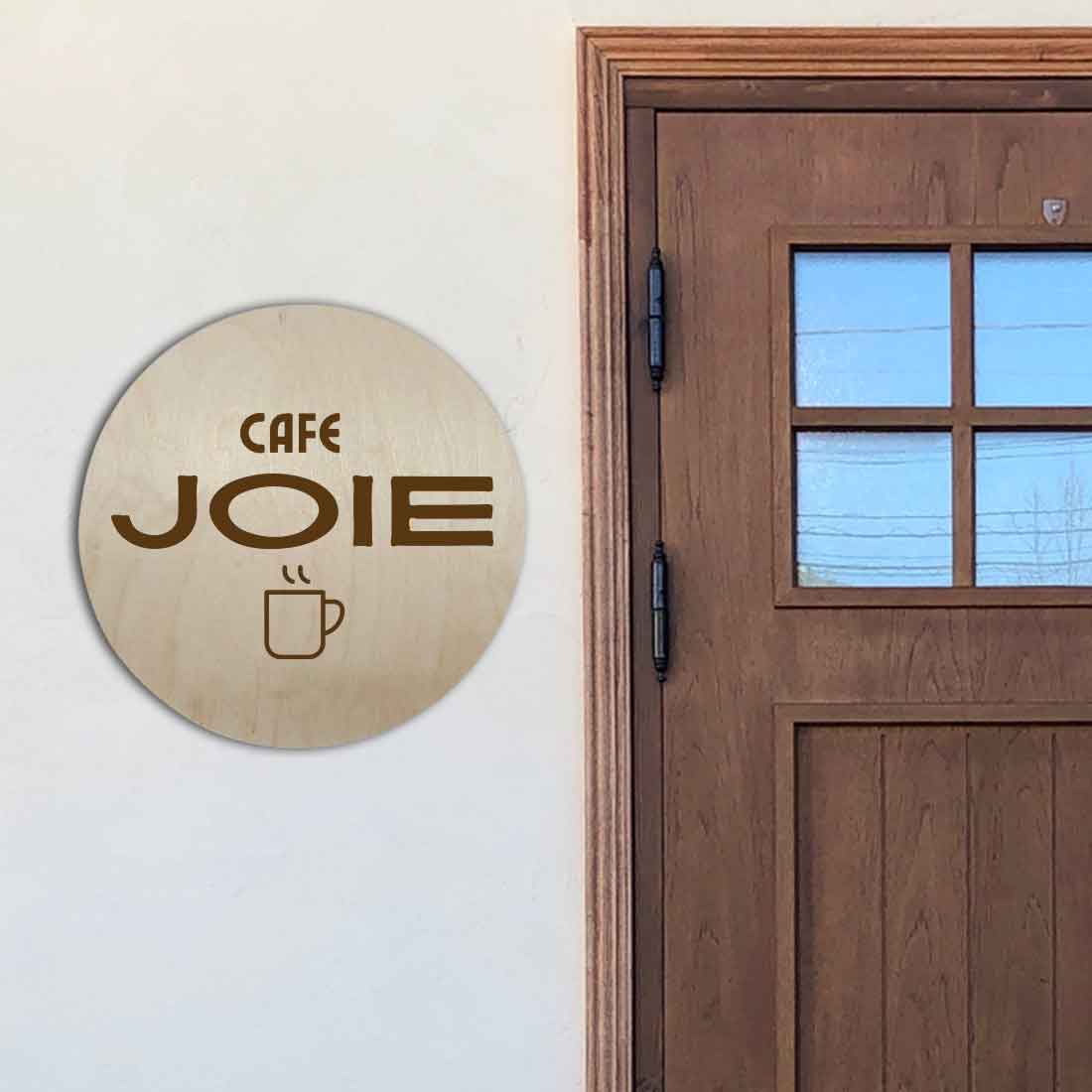 Customized Engraved Round Wooden Name Plate for House Outdoor Entrance