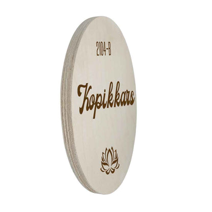 Customized Engrave Round Name Plate Design for Home Flat Wooden Name Board