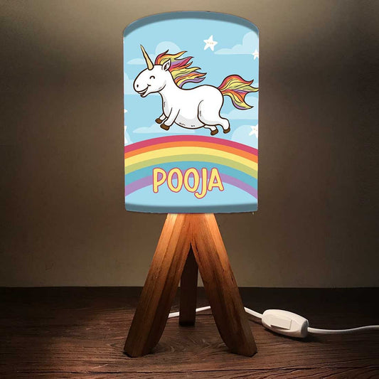 Customized Night Lamp For Bedroom - Rainbow Unicorn Nutcase