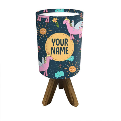 Personalized Tripod Lamp For Bedroom - Flying Unicorn Nutcase