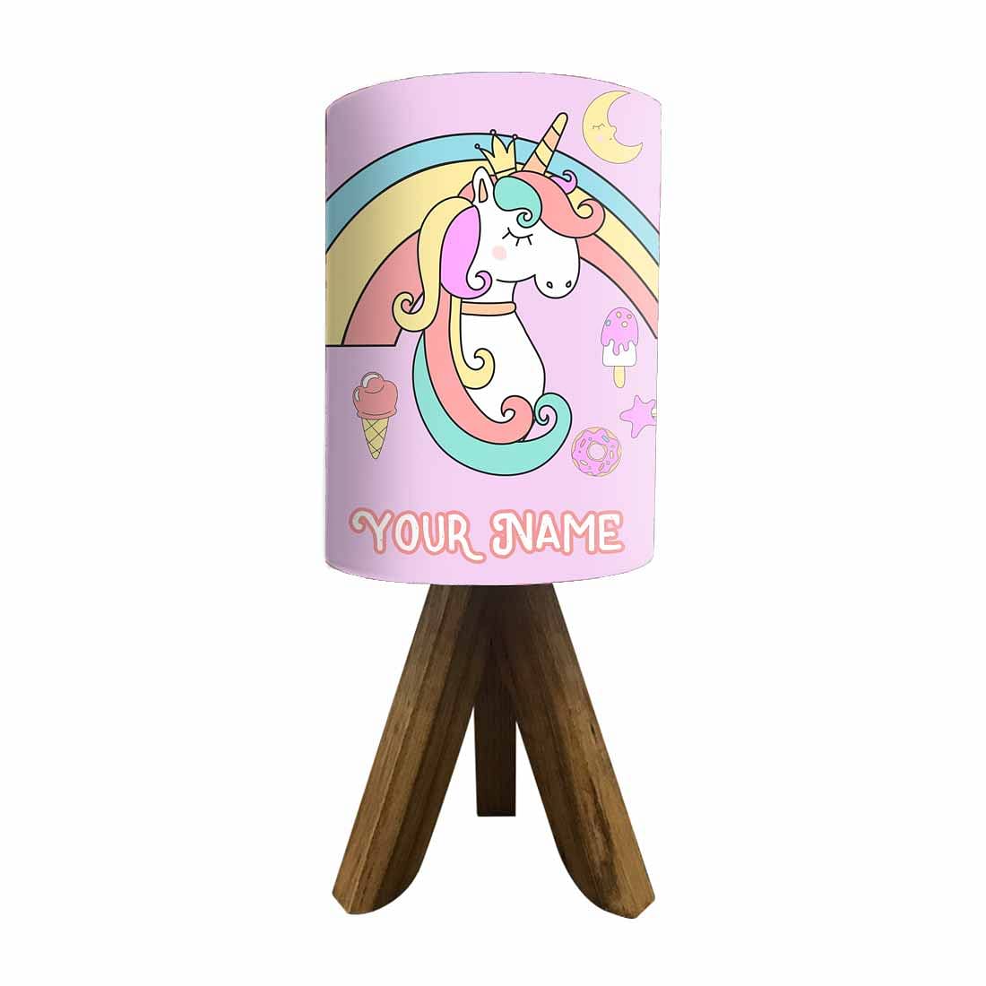 Customized Tripod Table Lamp - Cute Unicorn Nutcase
