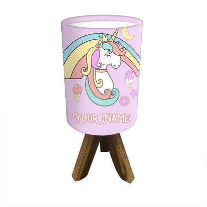 Customized Tripod Table Lamp - Cute Unicorn Nutcase