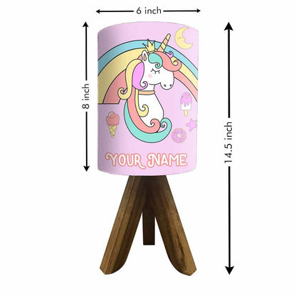 Customized Tripod Table Lamp - Cute Unicorn Nutcase