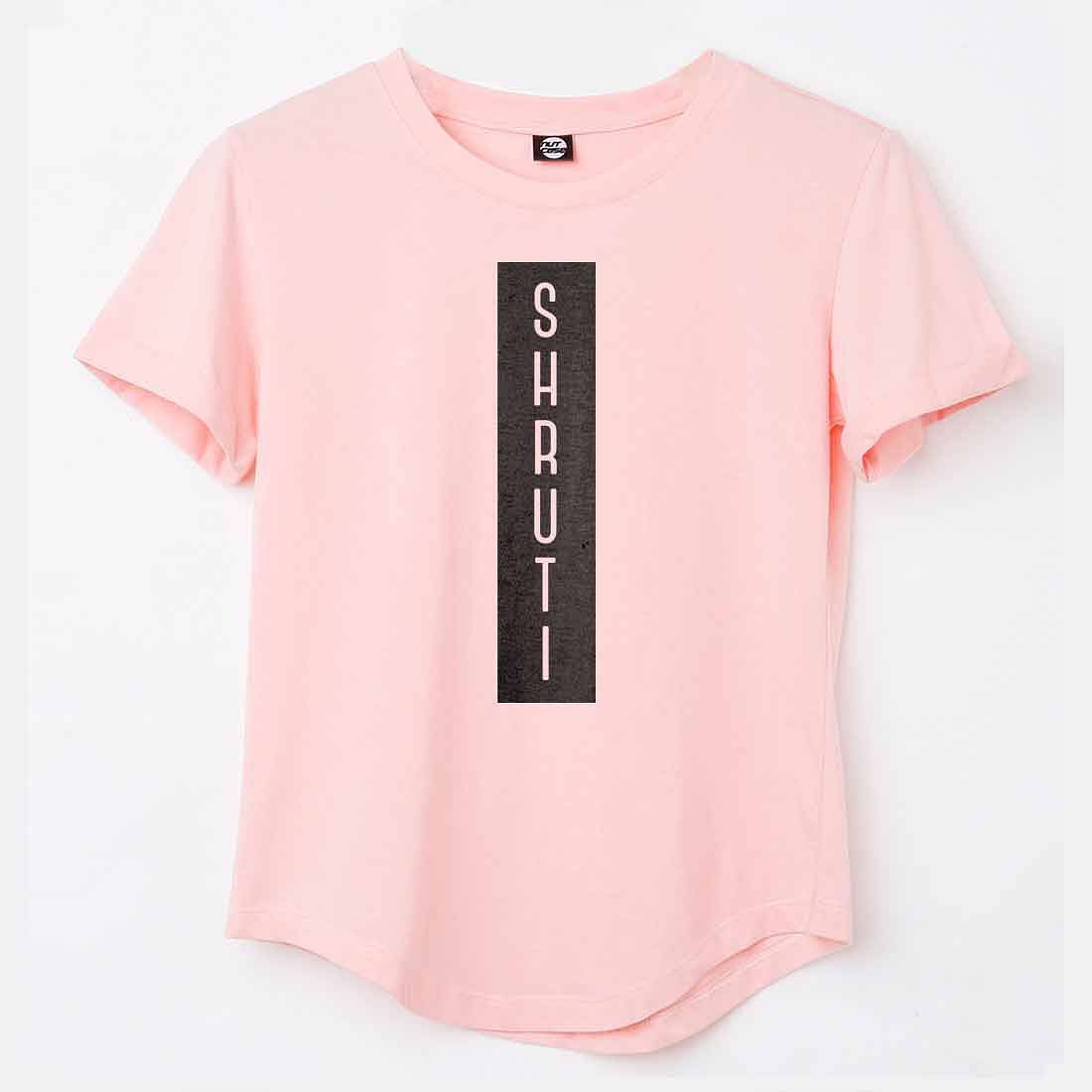 Vertical Name Personalized T-shirt For Women Nutcase