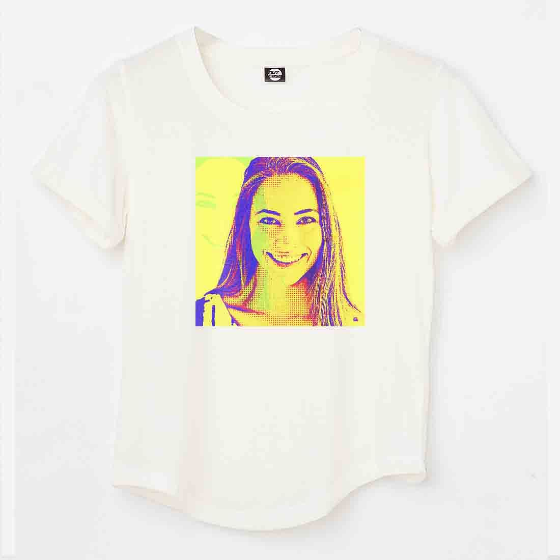 Yellow Pop Art Photo T-shirt For Women Nutcase
