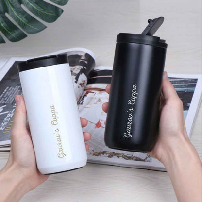 Engraved Personalized Stainless Steel Tumbler Coffee Mug with lid for Office Travel College