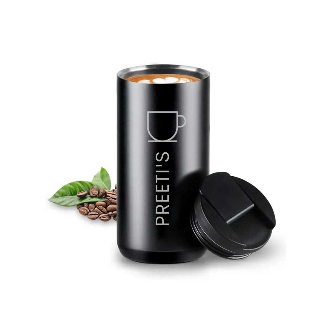 Customized Small Coffee Tumbler Cup for Office Travel Home  (400 ML) - Tea Lover