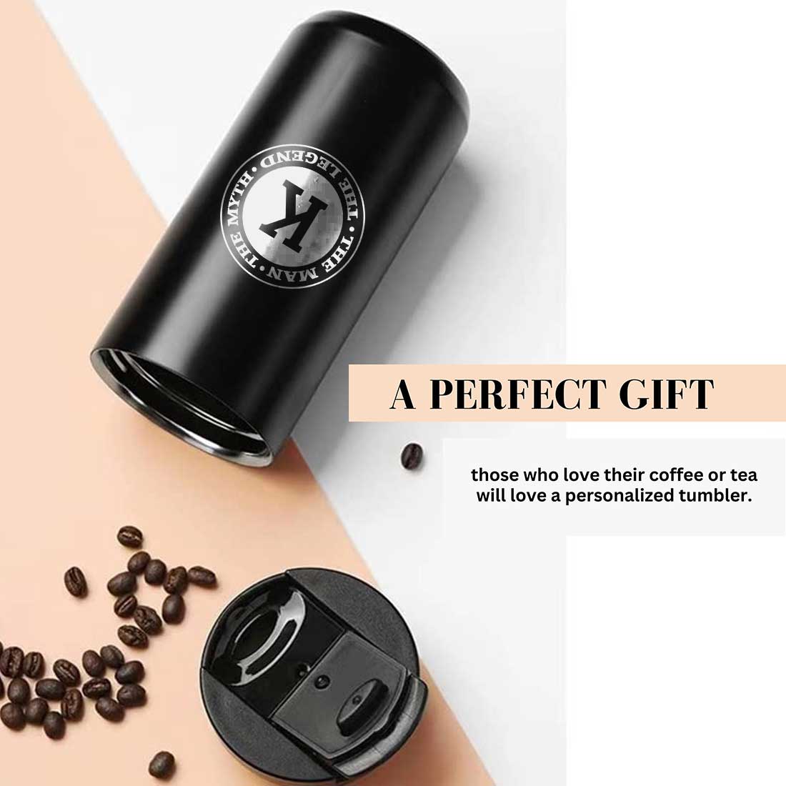 Customised Tea and Coffee Thermos Tumbler with Lid for Travelling Office Engraved Sipper Flask