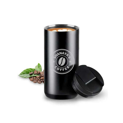 Personalised Tea Travel Mug with Lid Name Engraved Stainless Steel Flask (400ML)