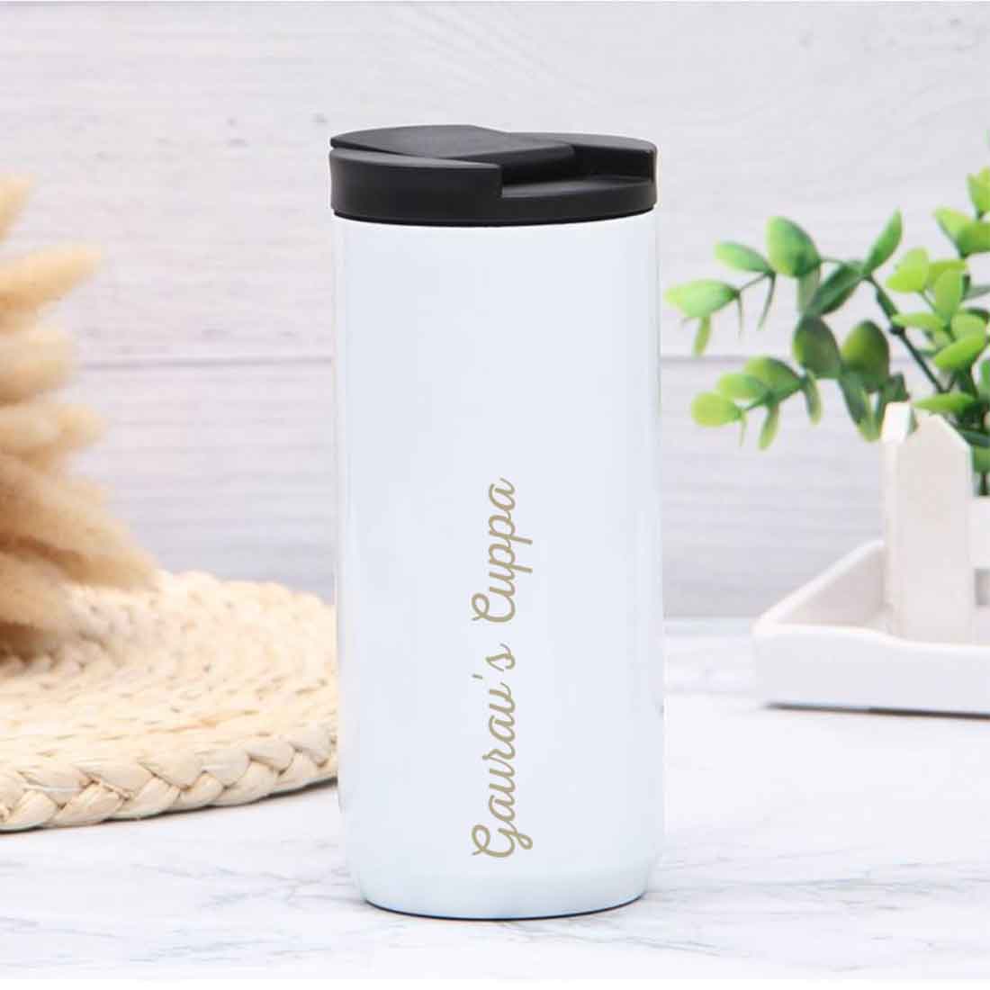 Engraved Personalized Stainless Steel Tumbler Coffee Mug with lid for Office Travel College