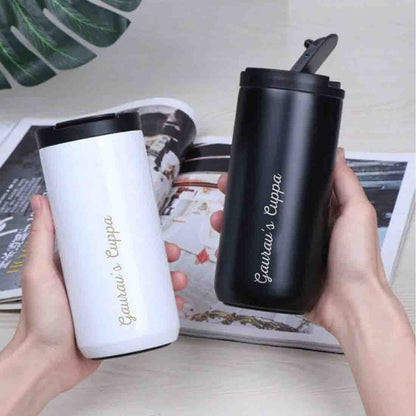 Engraved Personalized Stainless Steel Tumbler Coffee Mug with lid for Office Travel College