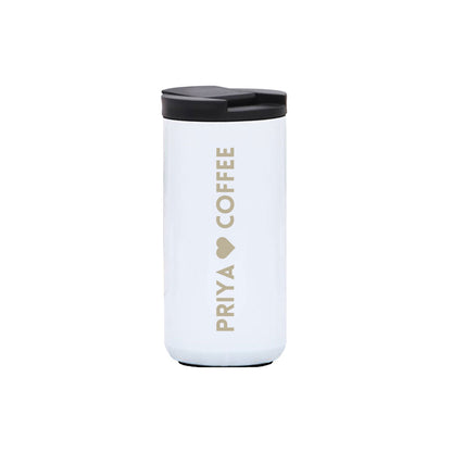 Personalised Stainless Steel Coffee Tumbler Engraved Custom Travel Mug Vacuum Flask (400 ML) - design name