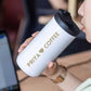 Personalised Stainless Steel Coffee Tumbler Engraved Custom Travel Mug Vacuum Flask (400 ML) - design name