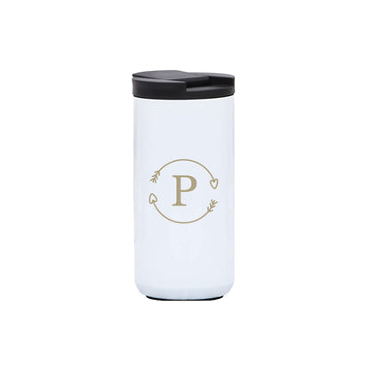 Personalized Travel Coffee Tumbler with Lid for Office Travelling Car Vacuum Flask (400 ML) - Monogram