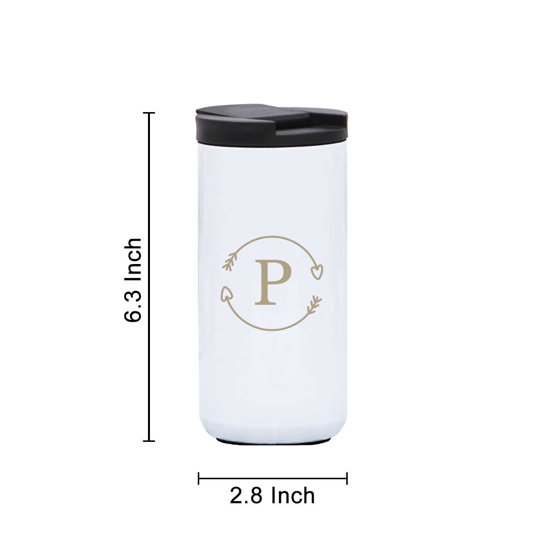 Personalized Travel Coffee Tumbler with Lid for Office Travelling Car Vacuum Flask (400 ML) - Monogram