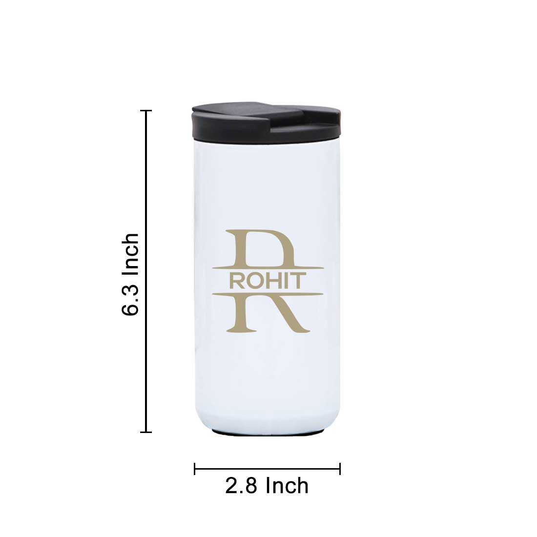 Personalised Steel Mug for Tea Engraved Custom Travel Mug Vacuum Flask (400 ML)