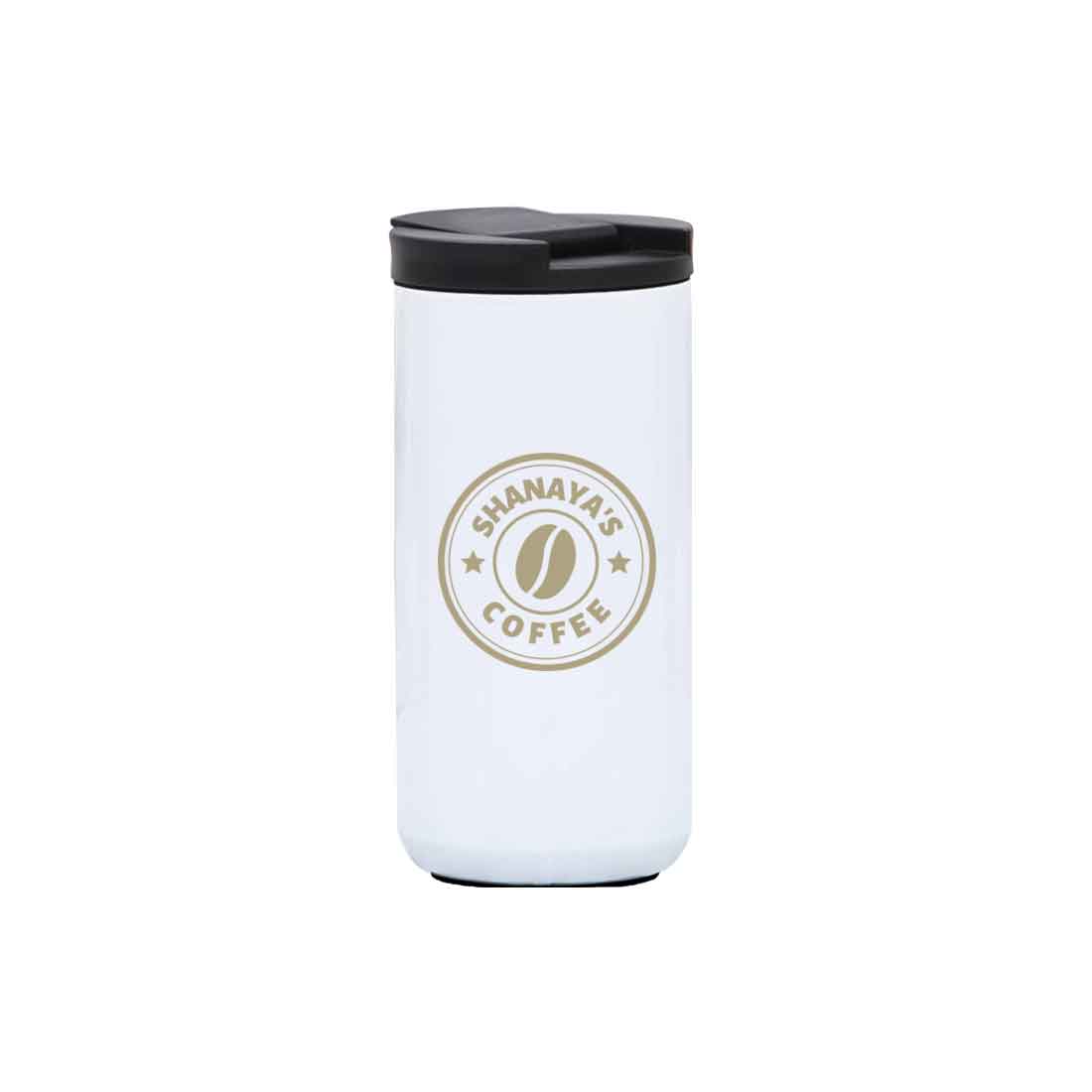 Personalised Tea Travel Mug with Lid Name Engraved Stainless Steel Flask (400ML)