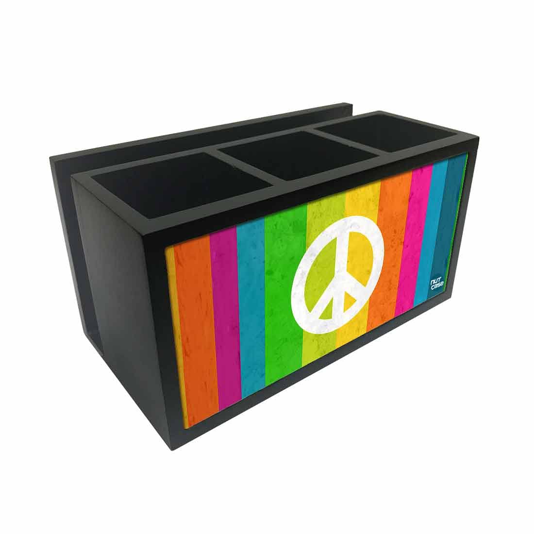 Cutlery Tissue Holder Napkin Stand -  Peace Rainbow Color Nutcase