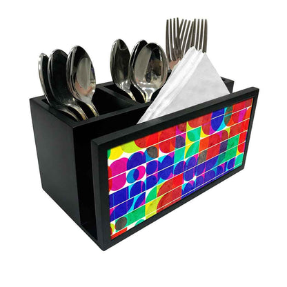 Cutlery Tissue Holder Napkin Stand -  Colorful Pattern Nutcase