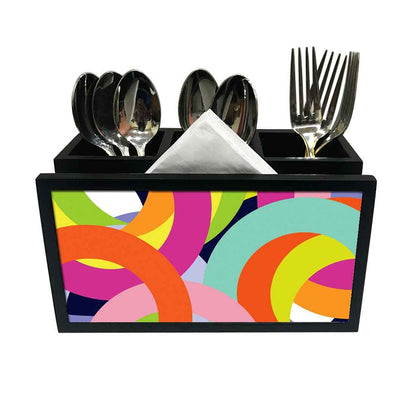 Cutlery Tissue Holder Napkin Stand -  Colorful Circle Nutcase