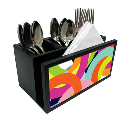 Cutlery Tissue Holder Napkin Stand -  Colorful Circle Nutcase