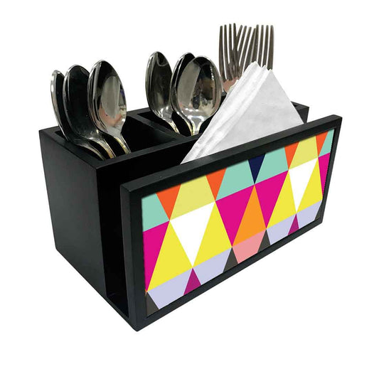 Cutlery Tissue Holder Napkin Stand -  Colorful Triangle Nutcase
