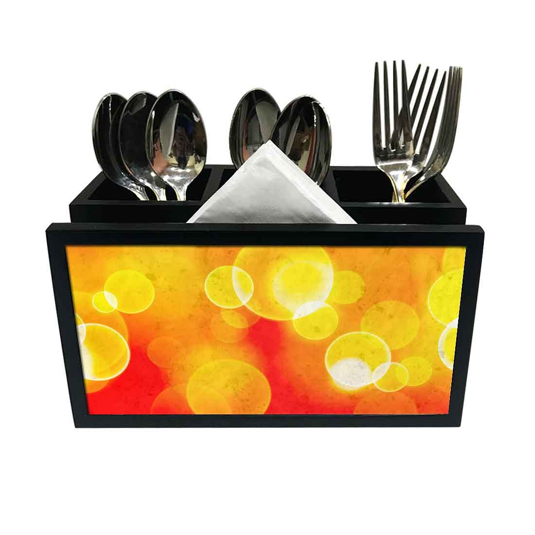 Cutlery Tissue Holder Napkin Stand -  Golden Dots Nutcase