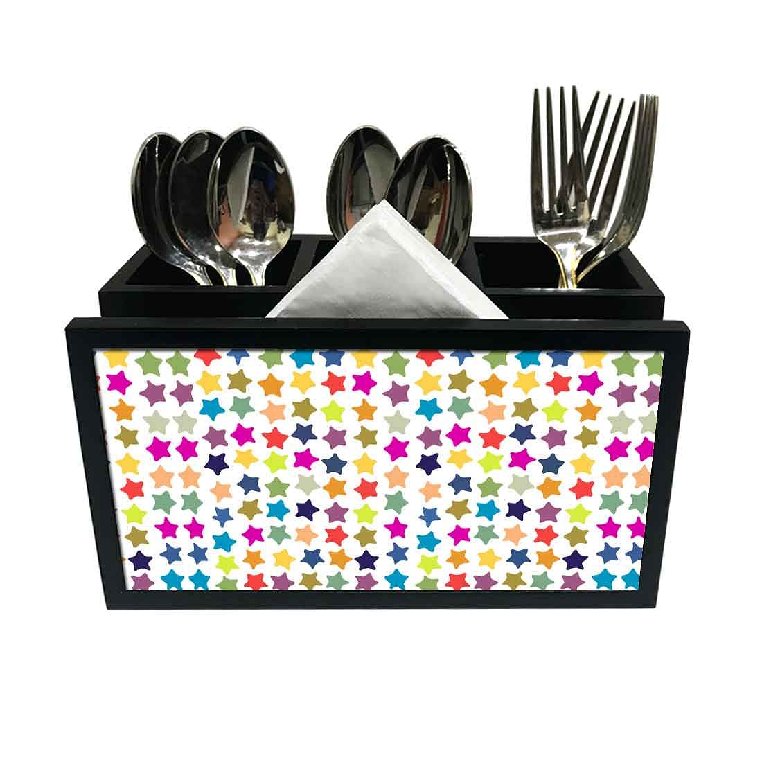 Cutlery Tissue Holder Napkin Stand -  Mini Color Star Nutcase