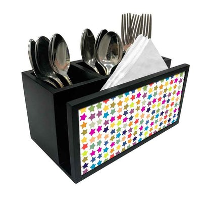 Cutlery Tissue Holder Napkin Stand -  Mini Color Star Nutcase