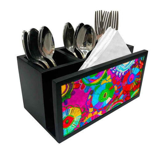 Cutlery Tissue Holder Napkin Stand -  Classic Design Pattern Nutcase